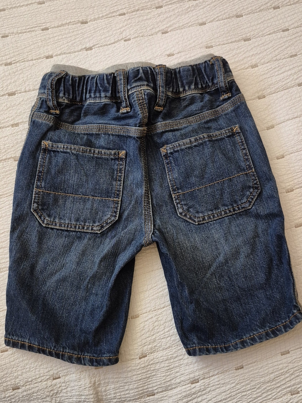 GAP Kids Dark Blue Elastic-Waist Denim Shorts